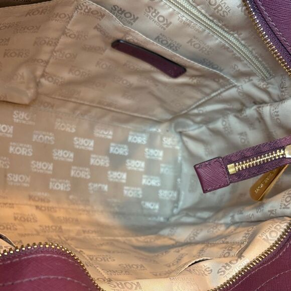 Michael Kors Hamilton Traveler Studded Satchel Saffiano Leather Bag - Picture 15 of 16